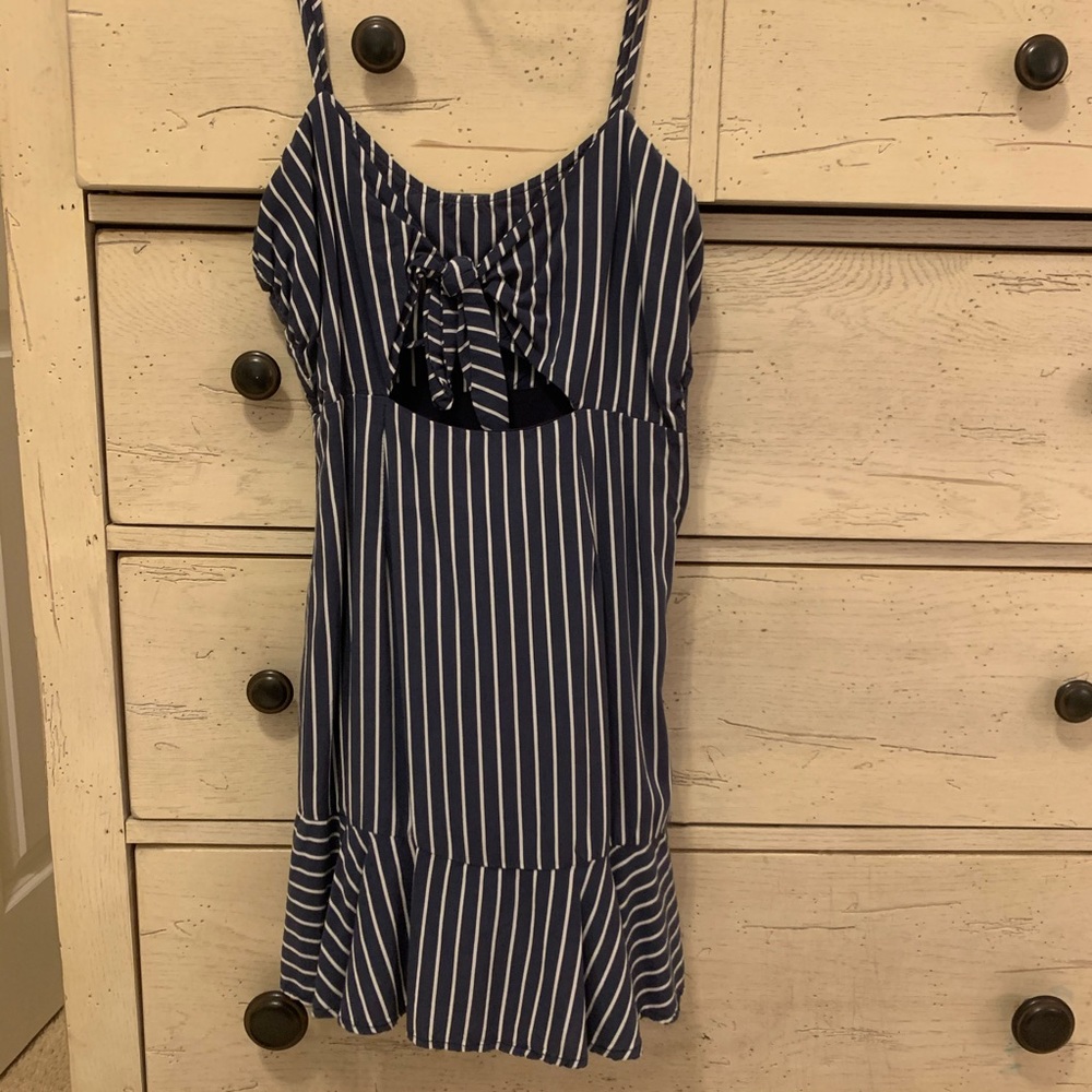 NAVY & WHITE STRIPE DRESS